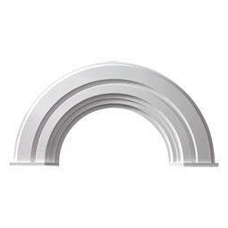 Fypon, Ltd. - AR36X10MC - 36"IW x 18 3/4"IH x 18"Radius Half-Round Arch w/ Decorative Trim & End Caps
