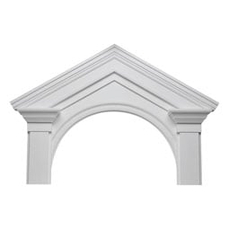 Fypon, Ltd. - DVP40 - 67 1/4"W x 45 1/8"H x 5 1/2"P Deluxe Victorian Pediment, 20" Radius & 7/12 Pitch