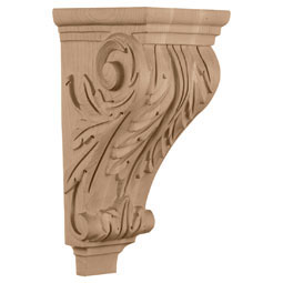 PCI Enterprises - CORAC2CH - AmeriCraft Medium Acanthus Corbel, 5"W x 5"D x 10 1/2"H, Cherry