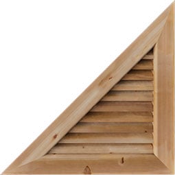 Ekena Millwork - GVWRL - Rustic Wood Right Triangle Gable Vent - Left Side