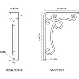 Ekena Millwork - BKTMOLWI - SteelTek Orleans Bracket