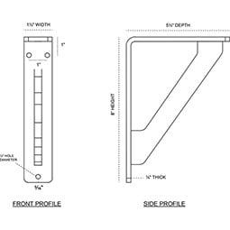 Ekena Millwork - BKTMTRWI - SteelTek Traditional Bracket