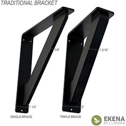 Ekena Millwork - BKTMTRWI - SteelTek Traditional Bracket