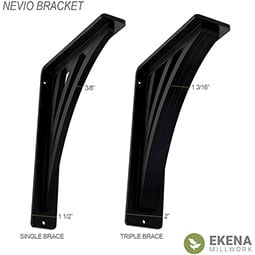Ekena Millwork - BKTMNEWI - SteelTek Nevio Bracket