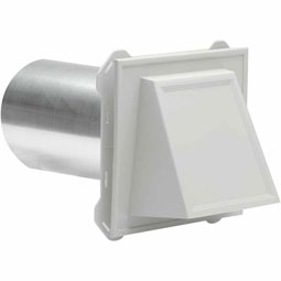 Mid-America - 00031804 - 7 1/2"W x 6 3/4"H" Hooded Vent with 4" Diameter x 8" Length Aluminum Tube