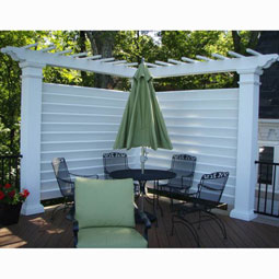 HB&G BUILDING PRODUCTS - HB910224 - 24' Free Standing Fiberglass Corner Privacy Screen with Napa Rafter Tails for 10" Square Columns, White