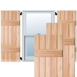 Noralco Industries, Inc. - RWB - Exterior Three Board Real Wood Board-n-Batten Shutters (Per Pair)