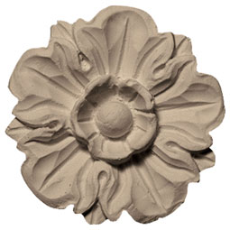 Pearlworks - ROST-126C - Approx. 4"Dia. x 3/4"D Floret with center round rosette