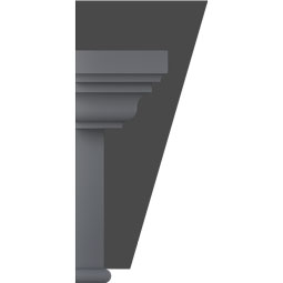 Ekena Millwork - CRH07XBTKF - Endurathane Craftsman Crosshead with Bottom Trim, w/ Flat Keystone, 7 1/4", Factory Primed