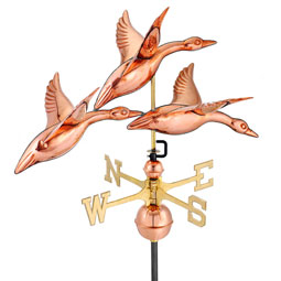 Good Directions - GD657P - 28" 3 Geese in Flight Weathervane - Pure Copper