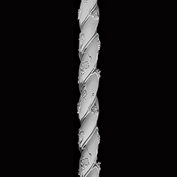 Pearlworks - COLM-102 - Approx. 4" x 4" x 9' Long twisted cabinet column with grape vine flat back.