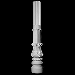 Pearlworks - COLM-104A - Approx. 5" x 35-1/4" x 3-1/4" Tall flat back Cabinet Column (Top 3-1/2" x 2-1/2") with base. Collar accepts any 3/4" insert. Use CAP-103B.