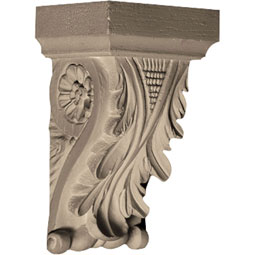 Pearlworks - CB-103C - Approx. 2-3/4" x 4-3/4" x 2" Acanthus with carved grid center peak.