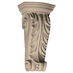 Pearlworks - CB-218D - Approx. 5-1/2" x 12" x 3-1/4" Acanthus leaf with beads at bottom.