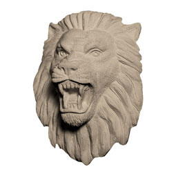 Pearlworks - FACE-124A - Approx. 3" x 3-1/2" x 1-1/4" Lion's face with ring.