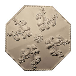 Pearlworks - MD-105 - Approx. 15-1/4" x 2-1/2" Octagon shape, smooth with ribbon crest and rope perimeter.