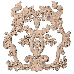 Pearlworks - OL-101 - Approx. 8-3/4" x 9-1/2" x 3/4" Floral with vine and ribbon.