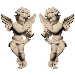 Pearlworks - OL-174 - Approx. 3-1/4" x 5-1/2" x 1-1/4" Winged cherub, Left & Right