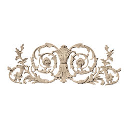 Pearlworks - OL-210B - Approx. 21"W x 7 3/4"H x 3/4"D Crested center with curled leaf and floret