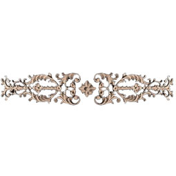 Pearlworks - OL-212 - Approx. 30" x 5-1/2" x 1/2"  Small rosette center with left and right leaf, floret and swag.