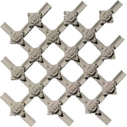 Pearlworks - PANL-114B - Approx. 13-1/2" x 13-1/2" x 1-1/8" Grille with flower intersection.