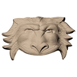 Pearlworks - PULL-109 - Approx. 4" x 2-3/4" x 1-5/8" Lion's face pull.