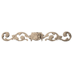 Pearlworks - PULL-110 - Approx. 28-7/8" x 2-3/4" x 1-5/8" Lion's face with vine and leaf.