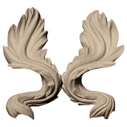 Pearlworks - PULL-116 - Approx. 2" x 4" x 1" Left and right twisted leaf.