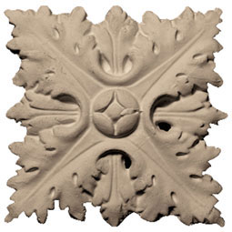 Pearlworks - ROST-105 - Approx. 4" x 4" x 3/4" Oakleaf Square Rosette