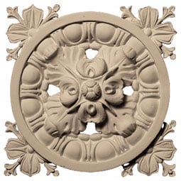 Pearlworks - ROST-130 - Approx. 7" x 7" x 1 1/2" Ring with Floret Corners Ornate Rosette