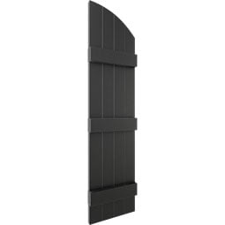 Mid-America - LJ6S - Lifetime Vinyl, Standard Four Board Joined w/ Archtop, Board-n-Batten Shutters, w/Installation Shutter-Lok's & Matching Screws (Per Pair)