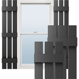 Mid-America - LS3S - Lifetime Vinyl, Standard Three Board Spaced, Board-n-Batten Shutters, w/Installation Shutter-Lok's & Matching Screws (Per Pair)