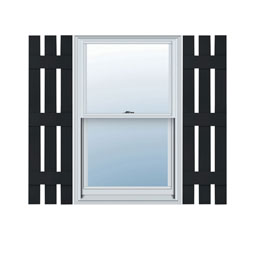 Builder's Edge - 070 - Builders Edge, Vinyl Standard Three Board Spaced, Board-n-Batten Shutters, Includes Matching Installation Spikes (Per Pair)