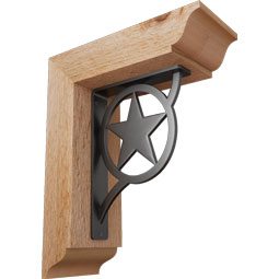 Ekena Millwork - BKTIAU01 - Austin Traditional Ironcrest Rustic Timber Wood Bracket