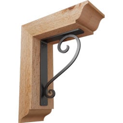 Ekena Millwork - BKTIED01 - Edwards Traditional Ironcrest Rustic Timber Wood Bracket