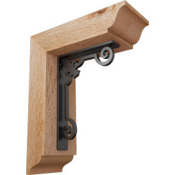 Ekena Millwork - BKTIFL01 - Fleur De Lis Traditional Ironcrest Rustic Timber Wood Bracket