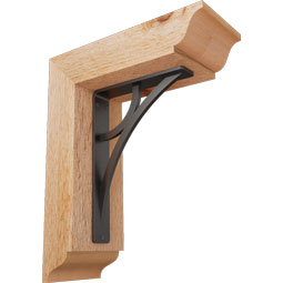 Ekena Millwork - BKTIGL01 - Galveston Traditional Ironcrest Rustic Timber Wood Bracket