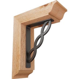Ekena Millwork - BKTILO01 - Loera Traditional Ironcrest Rustic Timber Wood Bracket