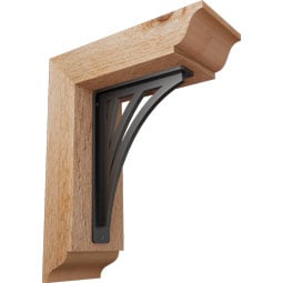 Ekena Millwork - BKTINE01 - Nevio Traditional Ironcrest Rustic Timber Wood Bracket