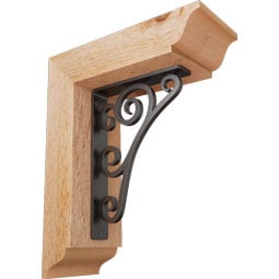 Ekena Millwork - BKTITN01 - Tristan Traditional Ironcrest Rustic Timber Wood Bracket