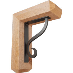 Ekena Millwork - BKTIAS04 - Ashford Craftsman Ironcrest Rustic Timber Wood Bracket