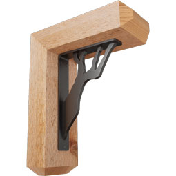 Ekena Millwork - BKTIDA04 - Damon Craftsman Ironcrest Rustic Timber Wood Bracket