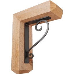 Ekena Millwork - BKTIED04 - Edwards Craftsman Ironcrest Rustic Timber Wood Bracket