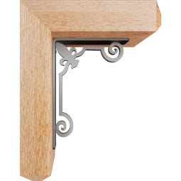 Ekena Millwork - BKTIFL04 - Fleur De Lis Craftsman Ironcrest Rustic Timber Wood Bracket