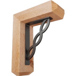 Ekena Millwork - BKTILO04 - Loera Craftsman Ironcrest Rustic Timber Wood Bracket