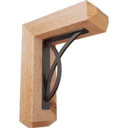 Ekena Millwork - BKTIMI04 - Miller Craftsman Ironcrest Rustic Timber Wood Bracket