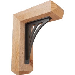 Ekena Millwork - BKTINE04 - Nevio Craftsman Ironcrest Rustic Timber Wood Bracket
