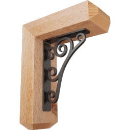 Ekena Millwork - BKTITN04 - Tristan Craftsman Ironcrest Rustic Timber Wood Bracket