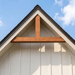 Ekena Millwork - GBWPOR00 - Rustic Wood Portland Gable Bracket