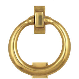 Michael Healy Designs - MH3191 - 4"W x 1 1/2"D x 4"H Michael Healy Ring Door Knocker, Brass